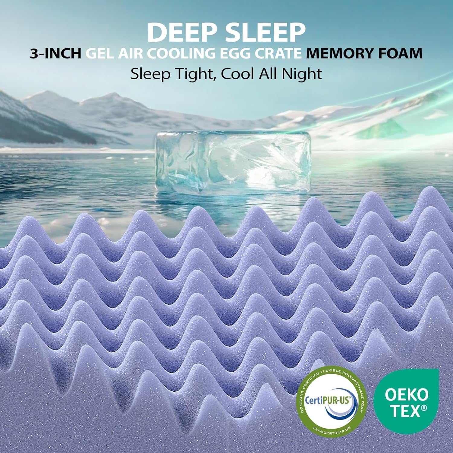 Queen Cooling Gel Memory Foam Mattress Topper Upgrade-3