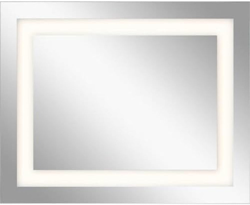 LED Backlit Mirror Chrome 30x24 Inch Vanity Mirror-3