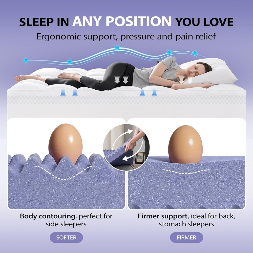 Queen Cooling Gel Memory Foam Mattress Topper Upgrade-1