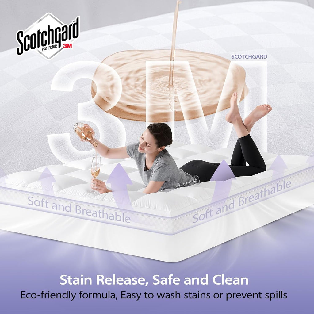 Queen Cooling Gel Memory Foam Mattress Topper Upgrade-2